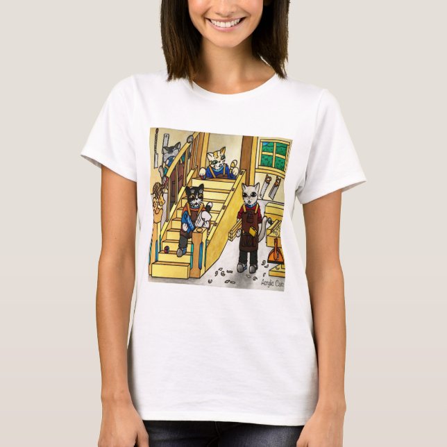 Camiseta Gatos De Maquinaria (Frente)