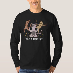 Camiseta Gatos de Meditação Instrutor de Yoga de Gato