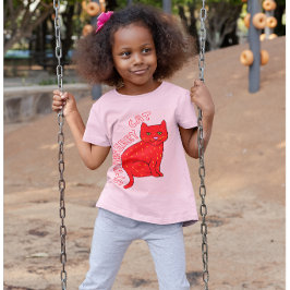 Camiseta Gatos de morango garotos cor-de-rosa na moda