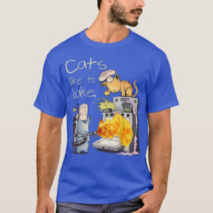 Camiseta Gatos de mulher de homem gostam de assar de chef E