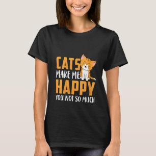 Camiseta Gatos De Mulher Me Fazem Feliz Gato Bonito Engraça