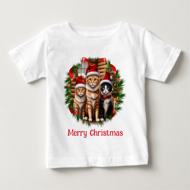 Camiseta Gatos de Natal (Frente)