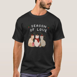 Camiseta Gatos de Natal Adoráveis no Espírito Natal