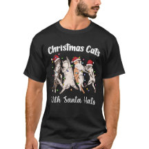 Gatos de Natal com Chapéus de Papai Noel Fofos e D