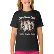 Gatos de Natal com Chapéus de Papai Noel Fofos e D