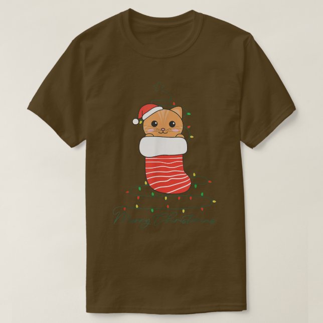 Camiseta Gatos de Natal e de Natal (Frente do Design)