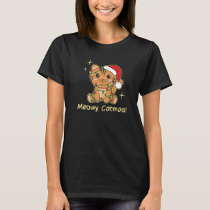 Camiseta Gatos de Natal Gatos Gatos Gafanhotos Gatos Felino