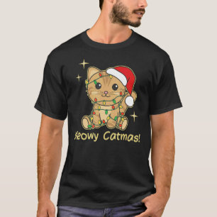 Camiseta Gatos de Natal Gatos Gatos Gafanhotos Gatos Felino