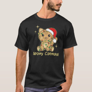 Camiseta Gatos de Natal Gatos Gatos Gafanhotos Gatos Felino