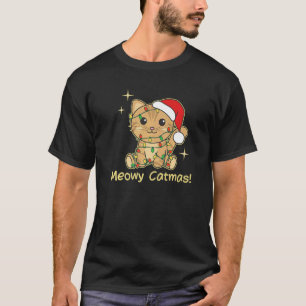 Camiseta Gatos de Natal Gatos Gatos Gafanhotos Gatos Felino