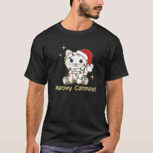 Camiseta Gatos de Natal Gatos Gatos Gafanhotos Gatos Felino