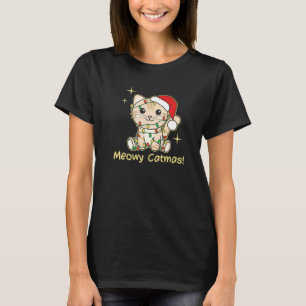 Camiseta Gatos de Natal Gatos Gatos Gafanhotos Gatos Felino
