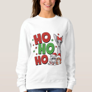 Camiseta Gatos De Natal Ho Ho