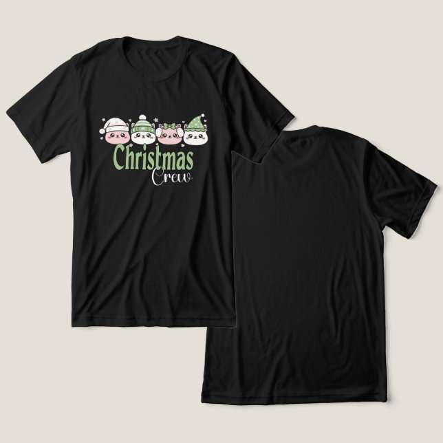 Camiseta Gatos de Natal Kawaii Pastel (Design Frente e Verso)