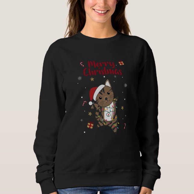 Camiseta Gatos De Noite De Natal (Frente)