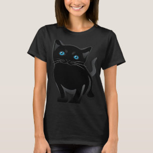 Camiseta Gatos de Olhos Azuis do Céu Negro