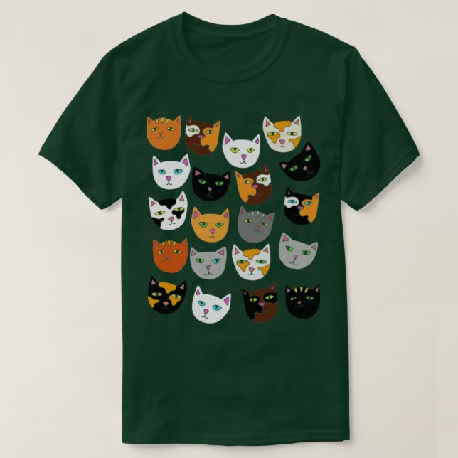 Camiseta Gatos de Patterno de Gato Louco (Frente do Design)