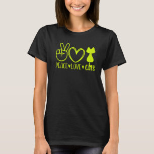 Camiseta Gatos de Paz Gatos Bonitos Gato Mãe Proprietário G
