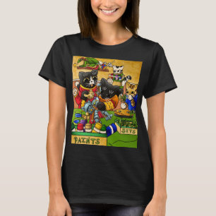 Camiseta Gatos de pintura de modelos de gatos-do-cavaleiro 