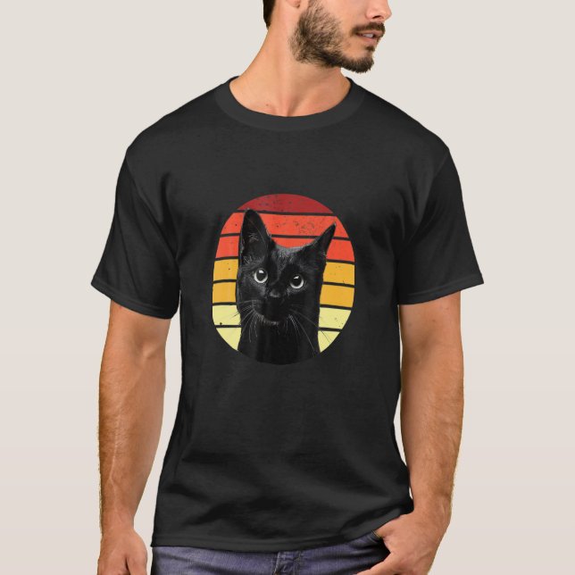 Camiseta Gatos De Presentes De Sobreposição De Gatos Pretos (Frente)