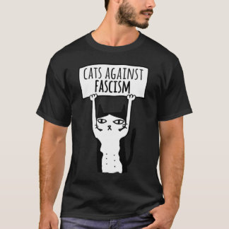 Camiseta Gatos de Protesto Contra o Fascismo Democats Antif