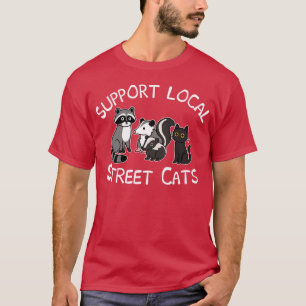 Camiseta Gatos de Rua Locais de apoio ao menino retro