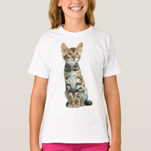 Camiseta Gatos de Savannah Malhados de Azul Turquesa Divert