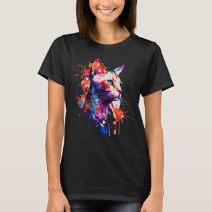 Camiseta Gatos De Siamês Coloridos De Gato