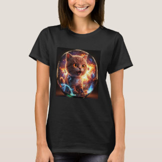 Camiseta Gatos de skate legais em galáxias com Ex de Tempes