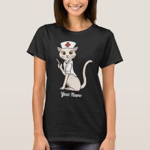 Camiseta Gatos De Trabalho - Gato Branco Gatinho Enfermeiro