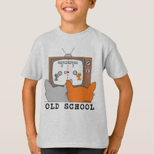 Camiseta Gatos De Vídeo Retrospectivos Da Antiga Escola