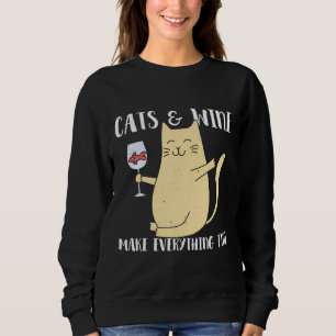 Camiseta Gatos De Vinho E Vinho Fazem Tudo Bem