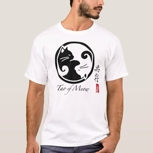 Camiseta Gatos de Yin Yang | Tao do T dos homens do Meow (Frente)
