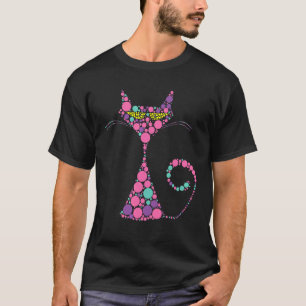 Camiseta Gatos Dia Pontilhado Crianças Dia Internacional do