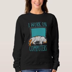 Camiseta Gatos Divertidos En Ordenadores Y Computadores Por