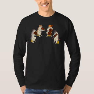 Camiseta Gatos Divertidos Jogando Violino Cello Music Cat