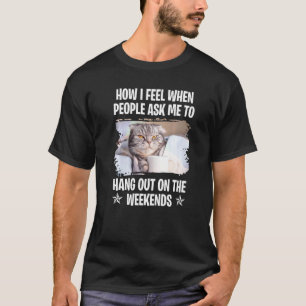 Camiseta Gatos Dizendo Preguiçoso Dizendo Mal-humorado 15