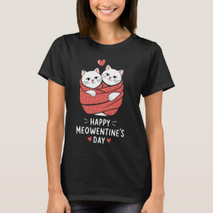 Camiseta Gatos do Dia dos Namorados Feliz Meoworados