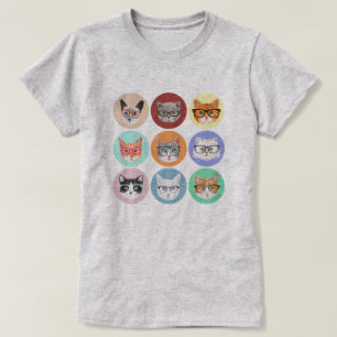 Camiseta Gatos do hipster
