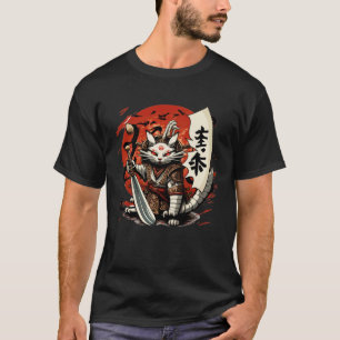 Camiseta Gatos do Japão Samurai Guerreiro Katana Espada Sam