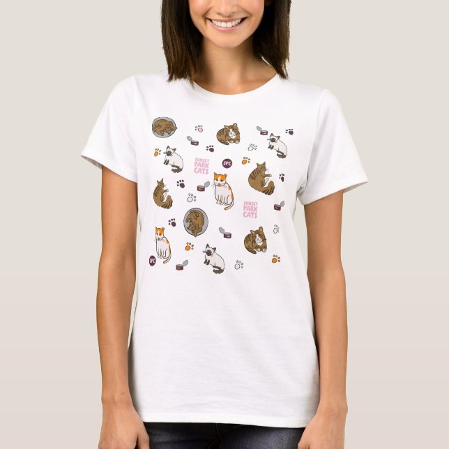 Camiseta | Gatos do Sunset Park | Rabiscos | Gatos (Frente)