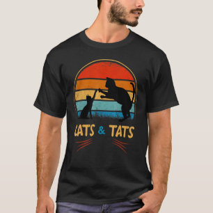 Camiseta Gatos e Ats do Pôr do Sol Vintage Retro