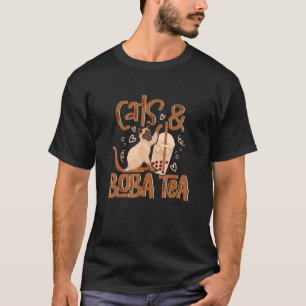 Camiseta Gatos E Boba Tea Bble milk Tea Cat