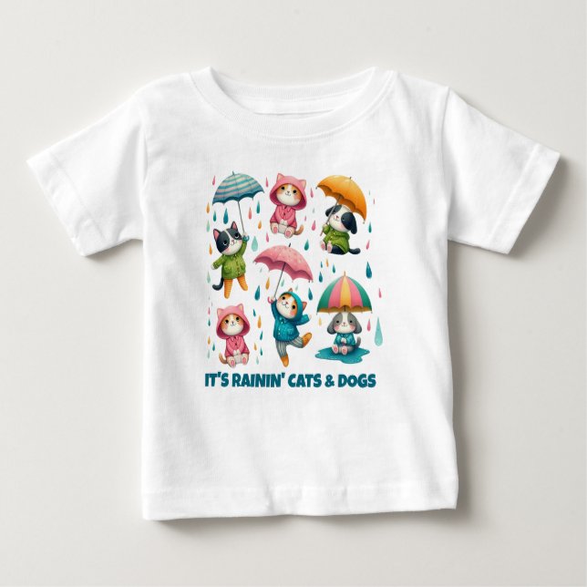 Camiseta Gatos e Cachorros Caçadores Cutinhos com Guarda-ch (Frente)