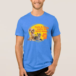 Camiseta Gatos e Cachorros Fazem Vida Paw-some!