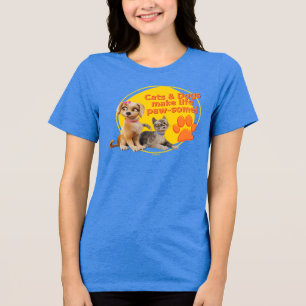 Camiseta Gatos e Cachorros Fazem Vida Paw-some!