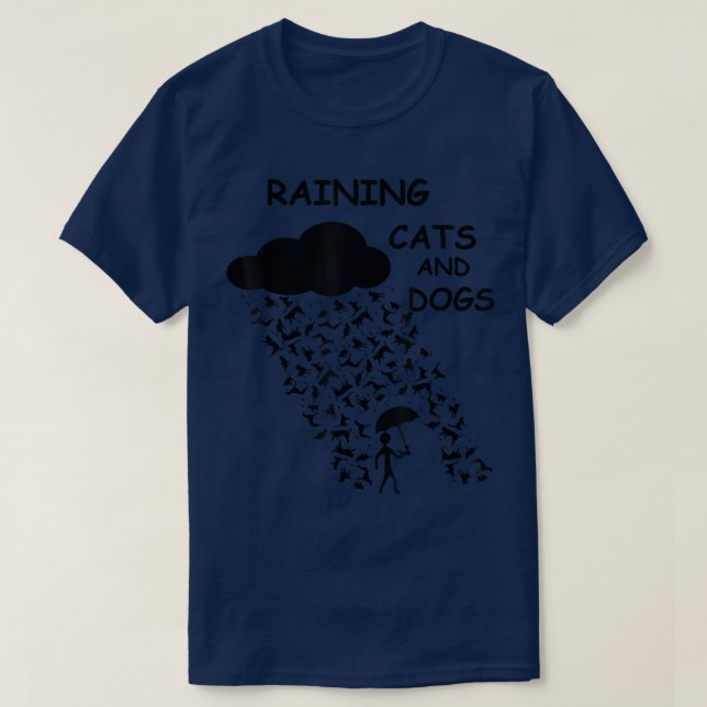Camiseta Gatos E Cães Chovendo Design  (Frente do Design)