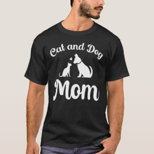 Camiseta Gatos E Cães Mamãe Dia de as mães Animais De Compa