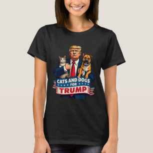 Camiseta Gatos E Cães Para Trump 2024 Kittens E Cães Para