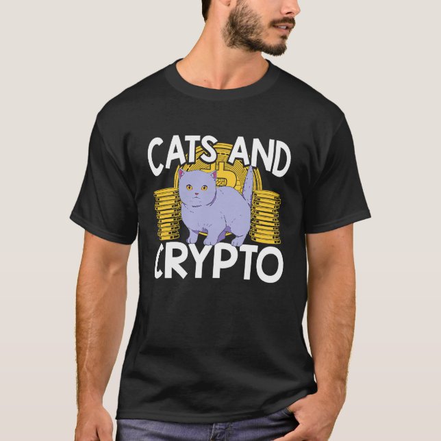 Camiseta Gatos E Criptomoedas Negociador De Blockchain De C (Frente)